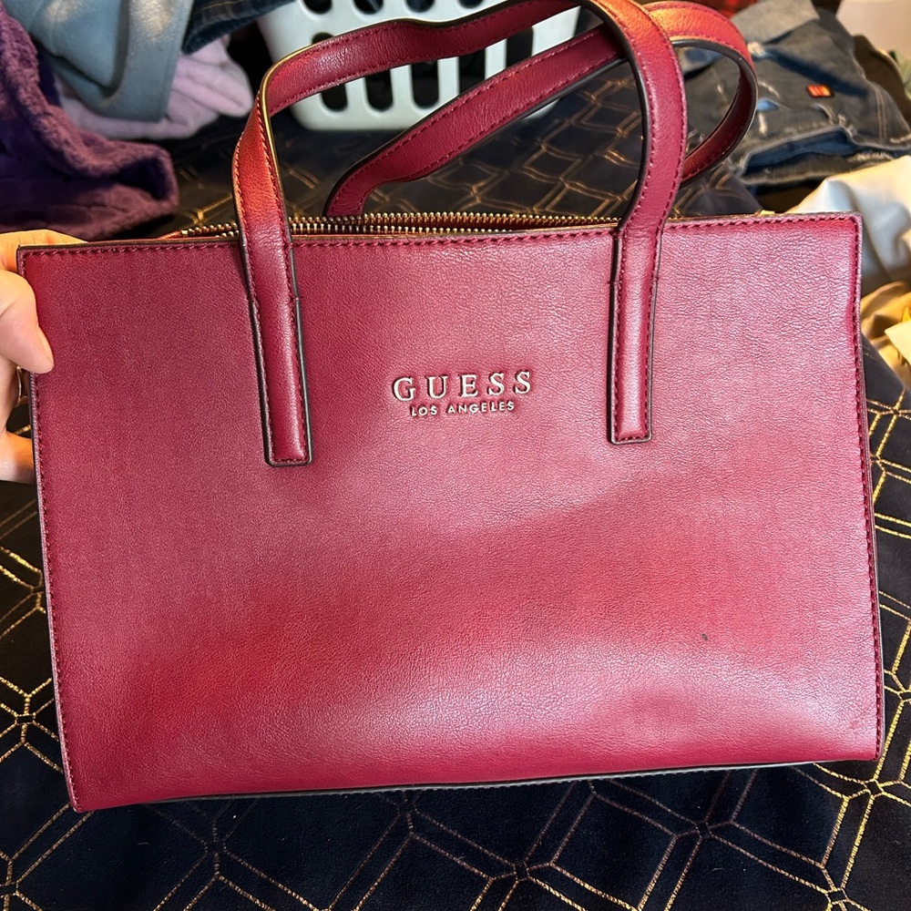 Guess Red Satchel Bag